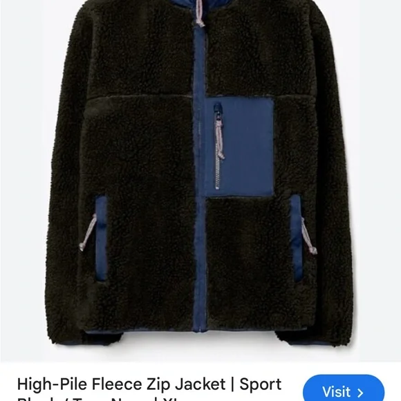 Tory Burch Black and Navy Fleece Jacket